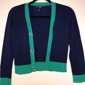 Girls  dark  blue/green cardigan